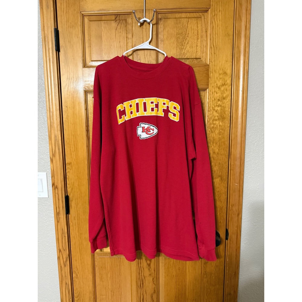 Fanatics Kansas City Chiefs Red Waffle Knit Thermal Shirt Mens 2XLT Tall